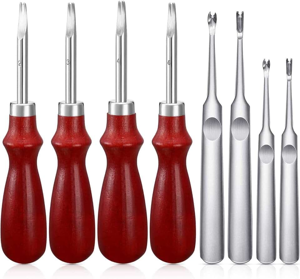 Mudder 8 Pcs Leather Edge Bevelers Set, Leather Working Tools