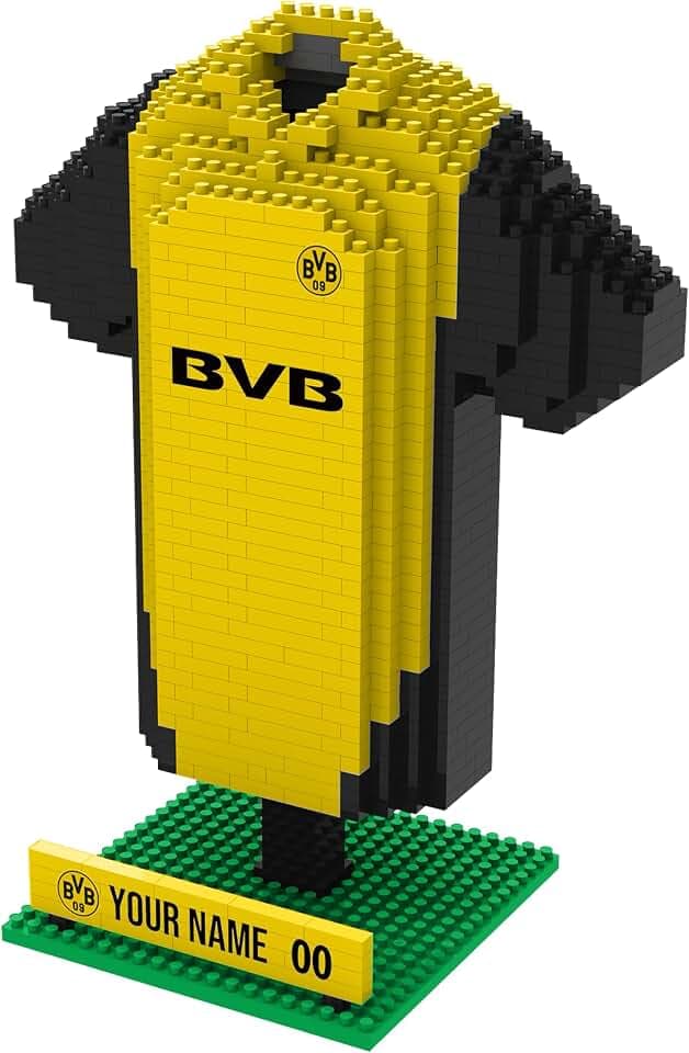 FOCO Offizielles Lizenzprodukt Personalisiertes Fußball-3D-BRXLZ-Schreibtisch-Trikot (Borussia Dortmund (916-teilig))