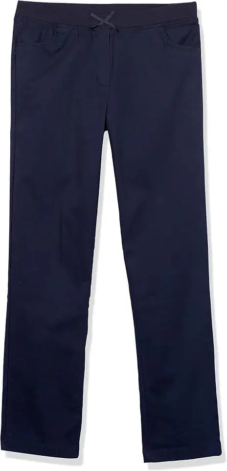 Nautica Girls' School Uniform Twill Skinny Pants, Comfortable Stretch Material, Wrinkle & Fade Resistant