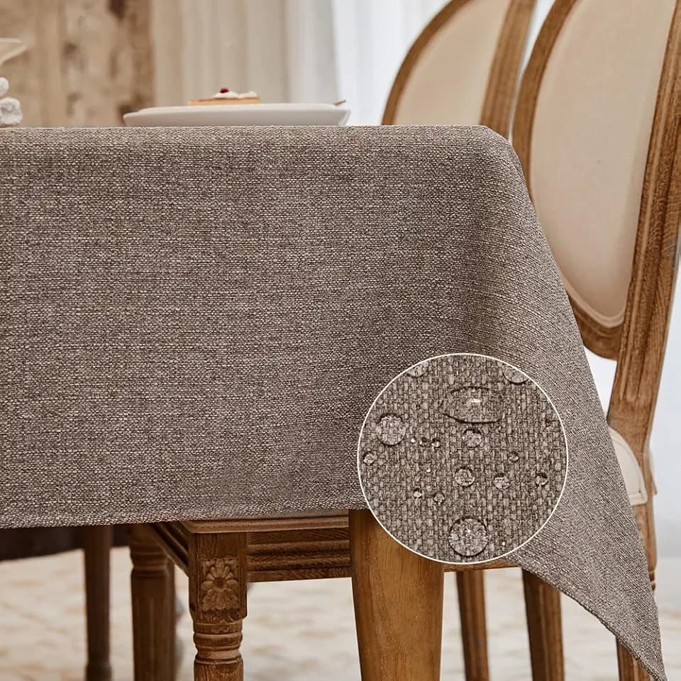 BALCONY & FALCON Rectangle Table Cloth Waterproof Taupe Gray 118"x57"