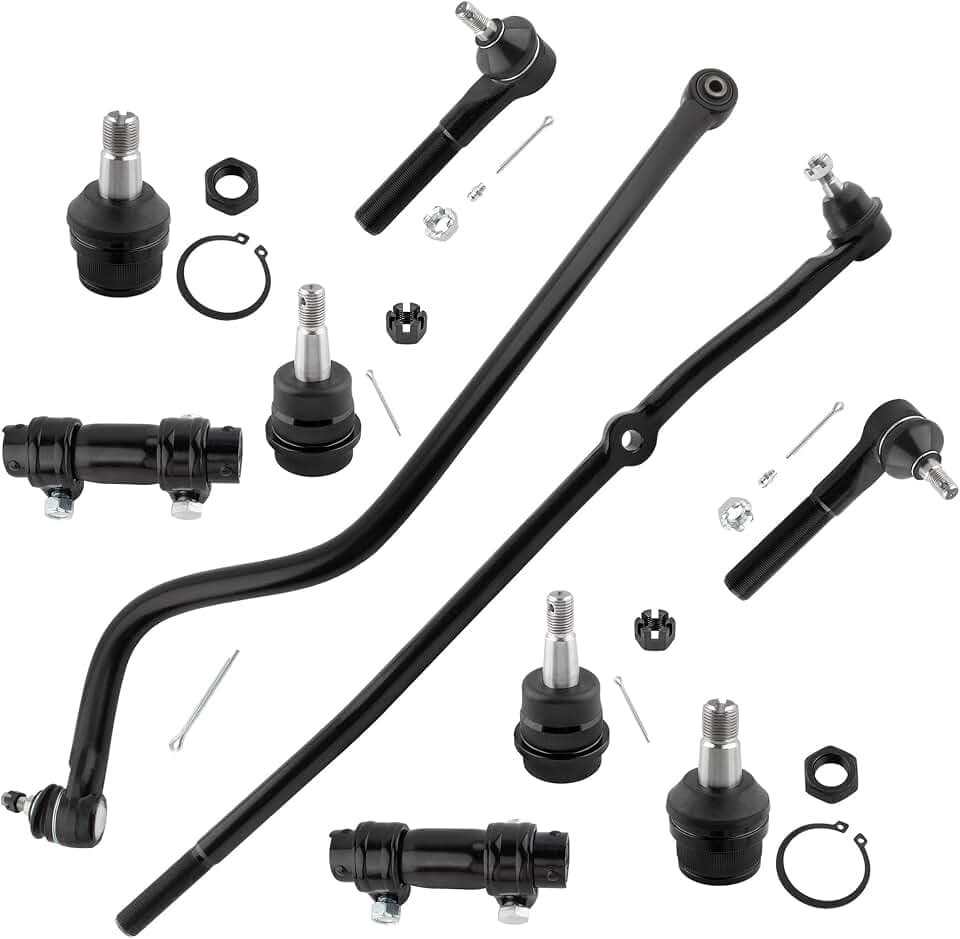 BOXI (Set of 10) Front Upper Lower Ball Joints Tie Rods Drag Link Track Bar Adjusting Sleeve Fit for Dodge Ram 1500 2500 1998-1999 4WD; Truck | Replace DS1457 ES3497 ES3497 DS1413 ES2012 K3134 K8195