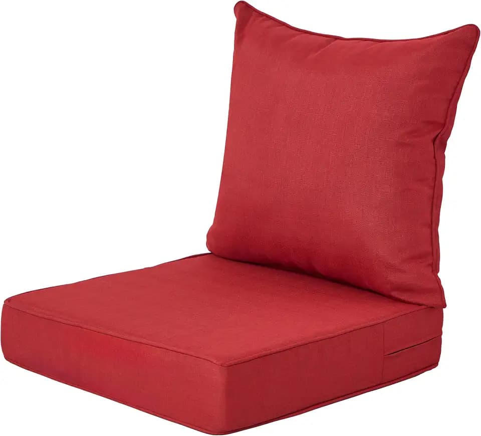 Outdoor Furniture Cushions,Water-Resistant,24x24 Inch,Crimson Red