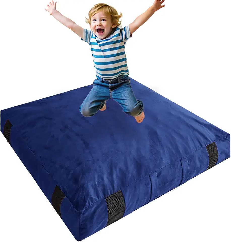 Crash Mat for Kids Sensory Room, 4 x 4 Ft / 5 x 5 Ft Anti-Slip Foam Pad