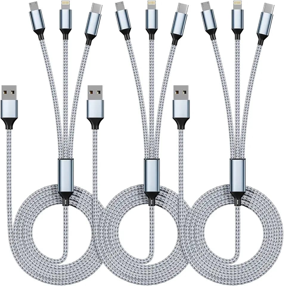 Multi Charging Cable(3Pack 4FT), 3 in 1 Charging Cord for Multiple Devices