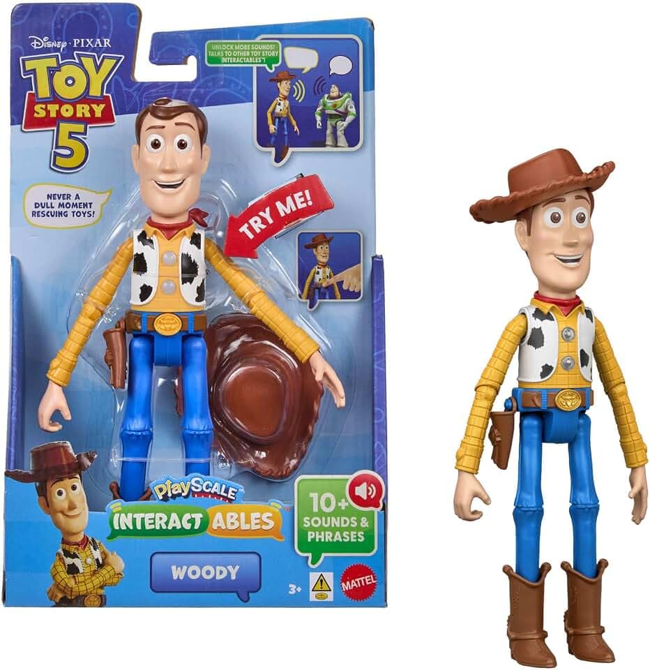 Mattel Disney und Pixar Toy Story 5 Interactables Woody | 23 cm große Spielfigur, Filmsätze und kann mit anderen Figuren sprechen, JKV25