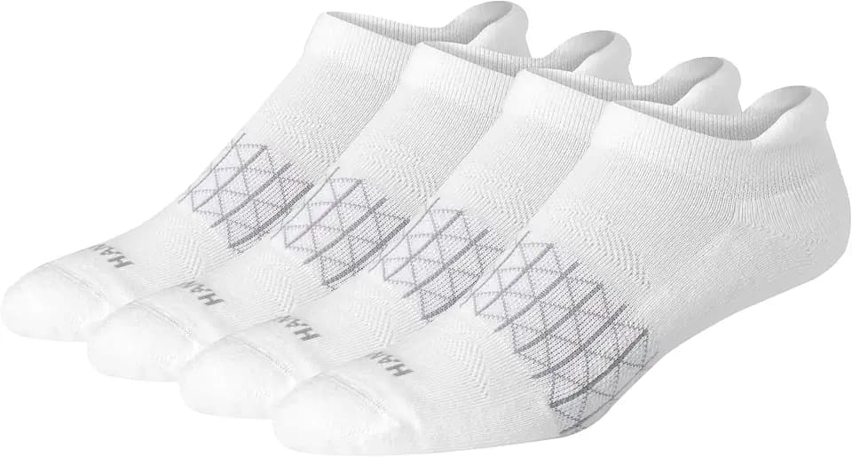 Hanes Men's Socks, Absolute Comfort Cushioned Moisture-wicking Seamless Toe, 4 Pack, Ankle, Crew and Heel Shield Socks