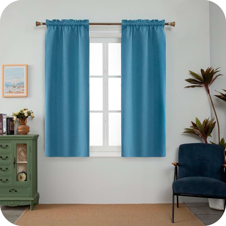 GIRASOLE HOME Barbados Thermo-Vorhänge, komplett verdunkelnd, 2 Paneele mit Tasche