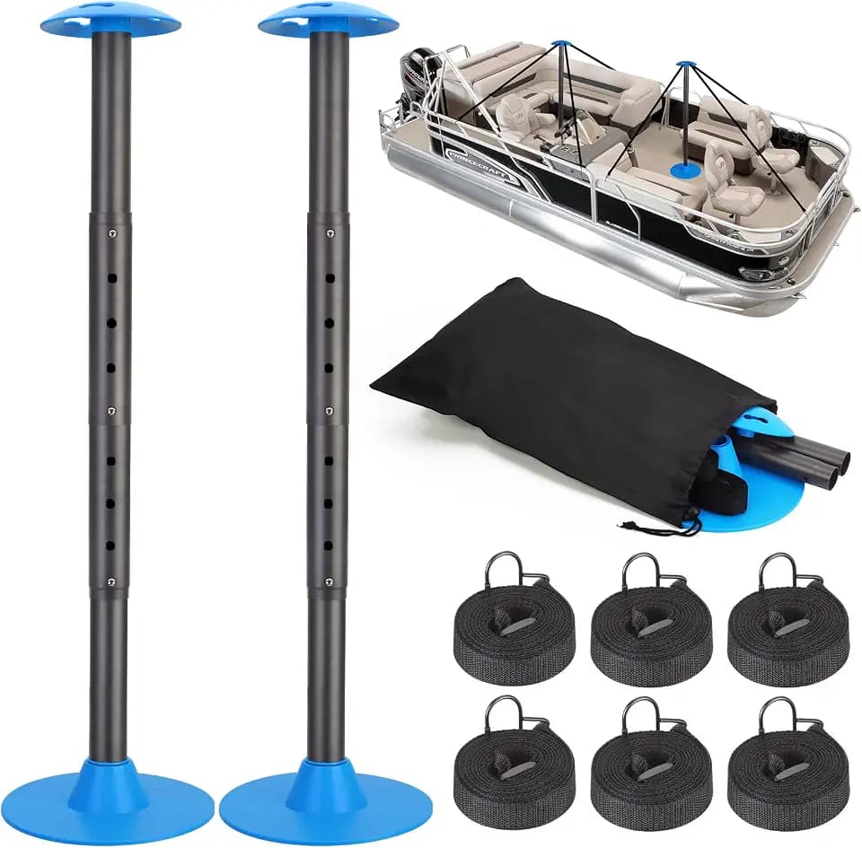 Windproof Boat Cover Support Pole System 2 Pcs