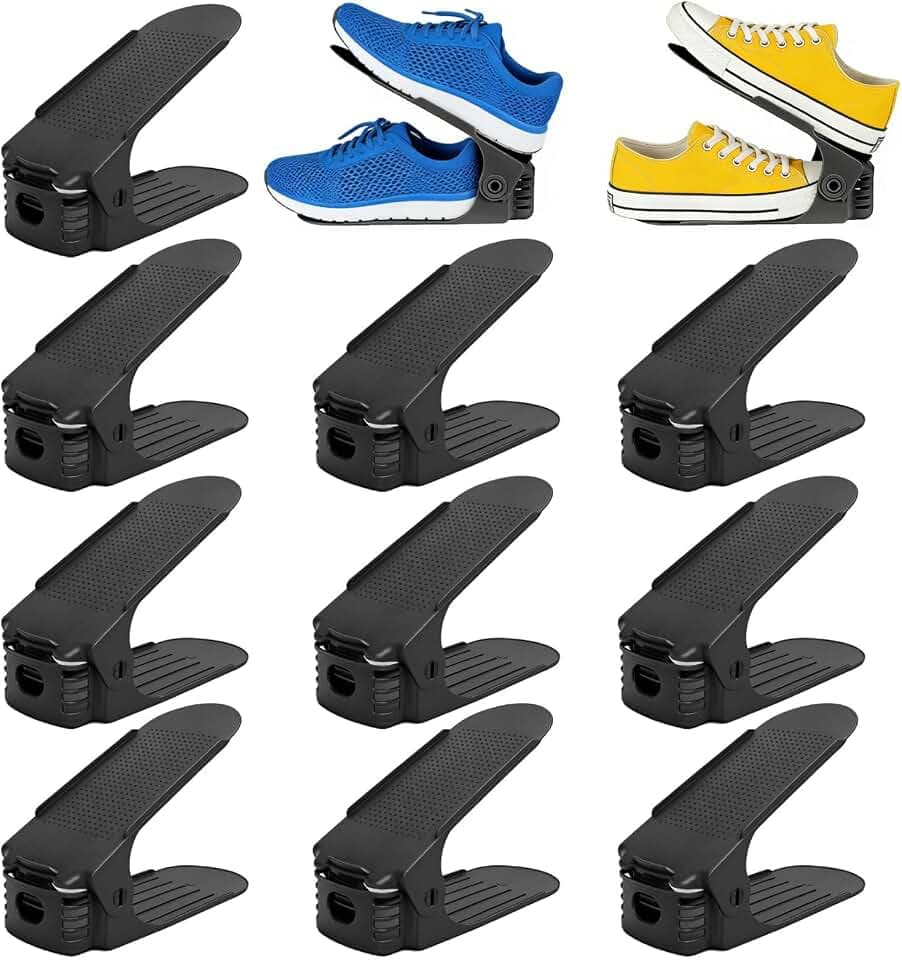 10 Stück Schuhstapler, Einstellbare Schuhregale, Schuhschlitze