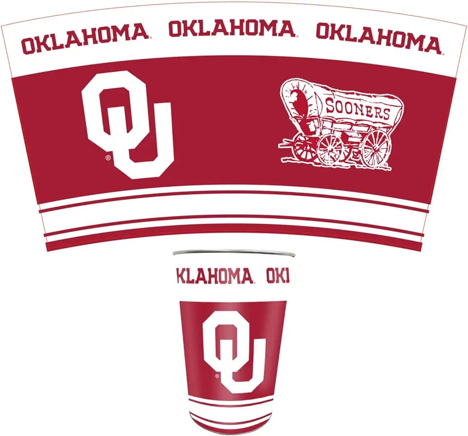 FANMATS 34786 University of Oklahoma Wastebasket | White | 15"x10" | OU Primary Logo