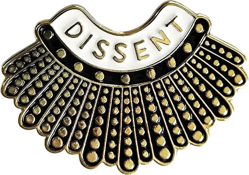 Ruth Bader Ginsburg Feminist Enamel Pins - RBG Dissent Collar Pin Women Girl Power Justice Hope Equality Freedom Love Democracy lapel Pin Brooch for Gifts Decoration