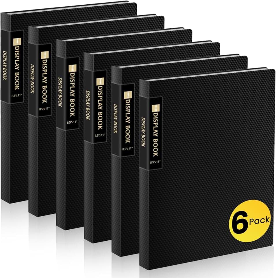 Sooez 6 Pack Binder with Plastic Sleeves 18Pocket, Displays 36 Pages 8.5x11