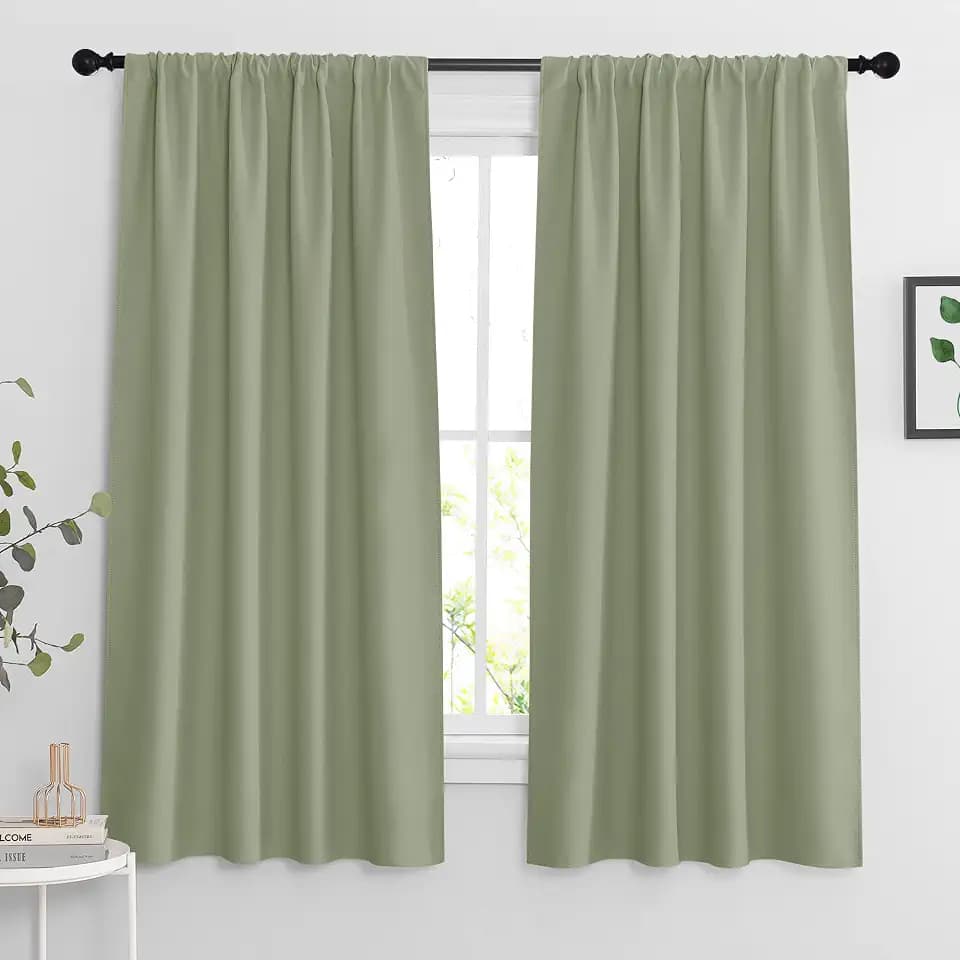 RYB HOME Blackout Curtains for Bedroom Living Room Nursery 63 inches Long