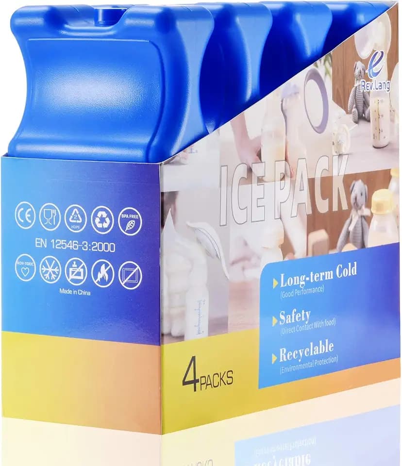 Ice Packs Double Sided Contoured Reusable for Breast Milk Baby Bottles