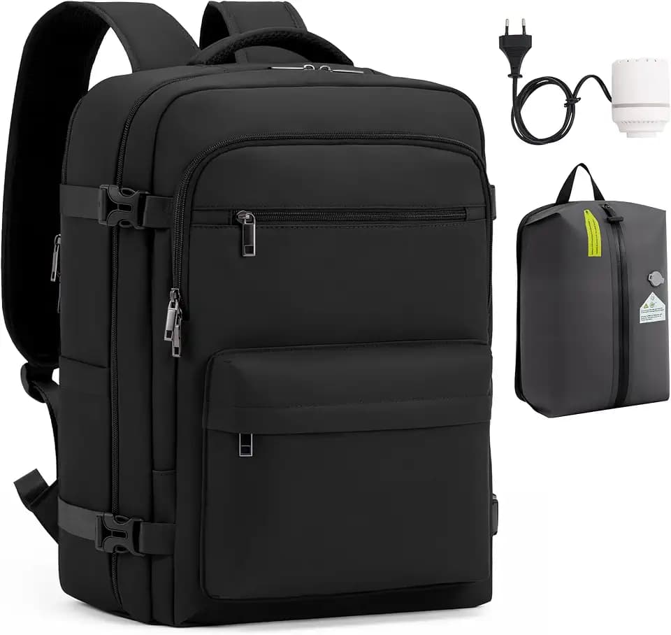 COOLIFE Vakuum Rucksack Handgepäck 45x36x20 EasyJet Eurowings Vakuumpumpe