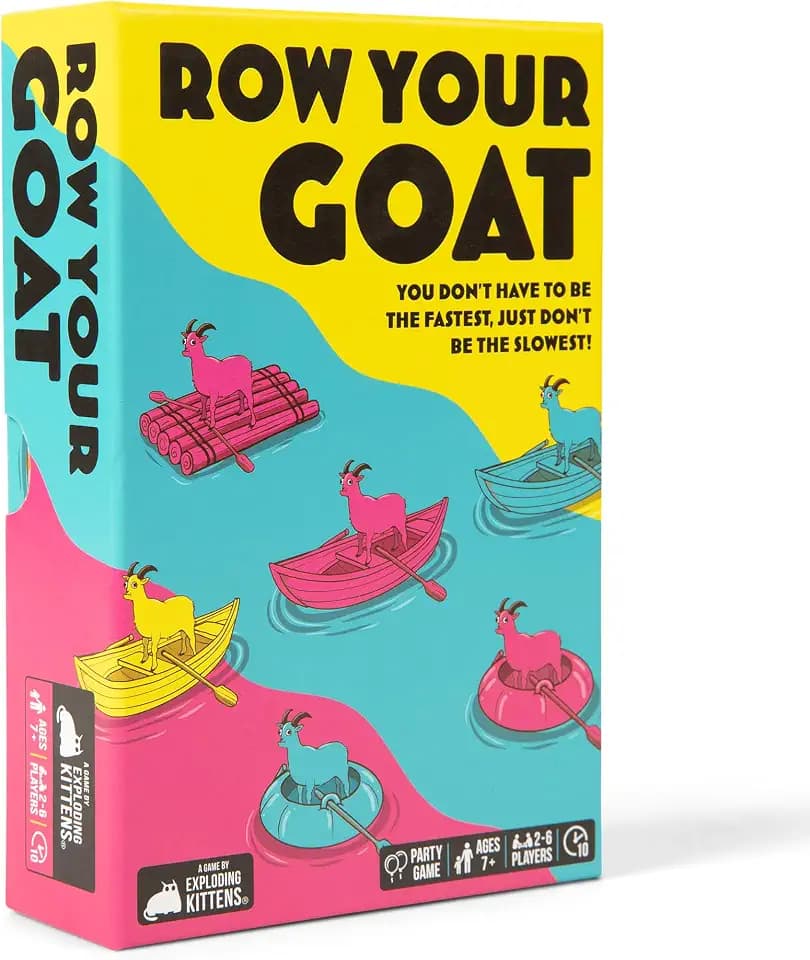 Exploding Kittens Presents: Row Your Goat - A Rapid Fire Tic Tac Toe Game- 2-6 Players - Ages 7+ - Family Game - Party Game for Family Night