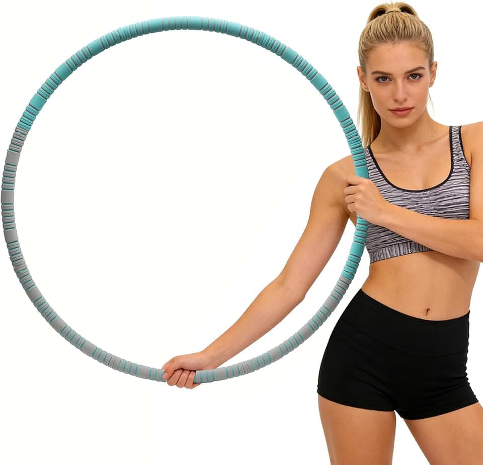 Hula Hoop Reifen Erwachsene und Kinder zum Abnehmen, 8 Teile abnehmbar, Gewicht können angepasst Werden - 1,1kg, 94cm Durchmesser, Anfänger & Fortgeschritten, Fitnessreifen mit Schaumstoff
