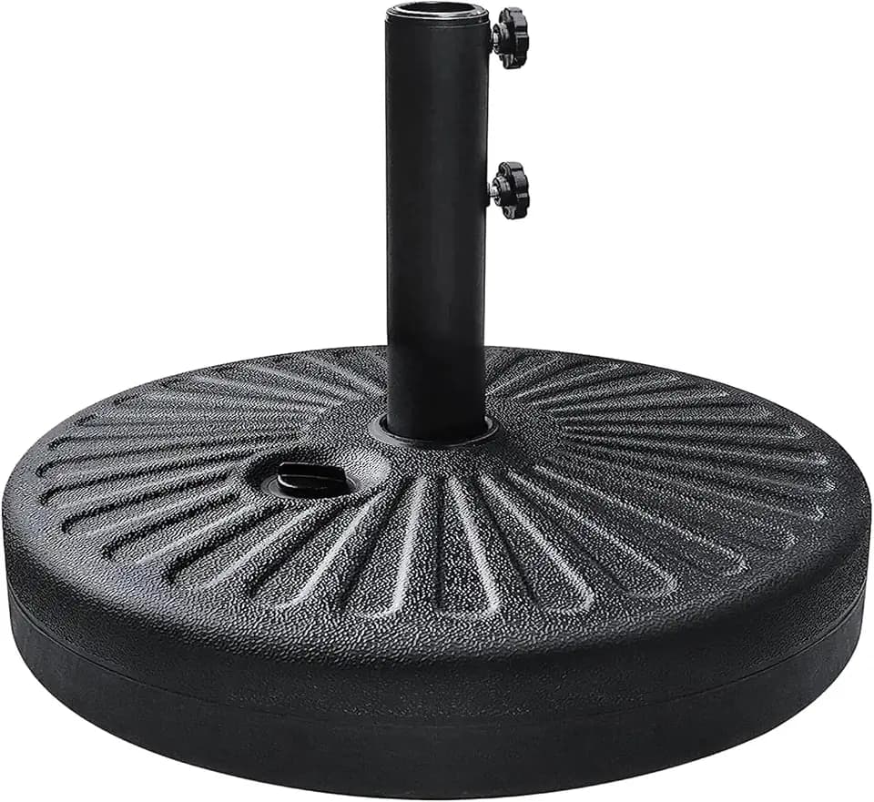 EliteShade USA 18" 82LBS Capacity Heavy Duty Patio Umbrella Stand, Water or Sand Filled Base, Rust-Free Outdoor Holder with 2 Adjustable Knobs for Backyard, Deck, Lawn, Poolside Fits 1.5"-1.9" Poles