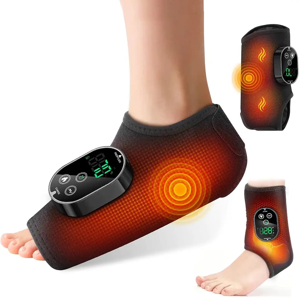 2 in 1 Fussmassagegerät Kabellose für Fußsohle & Knöchel Schwarz 1 Pack