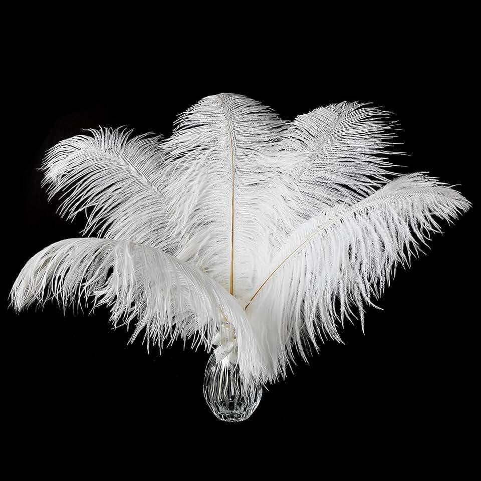 Ballinger Large White Ostrich Feathers Bulk Centerpiece,24Pcs 12-14inch