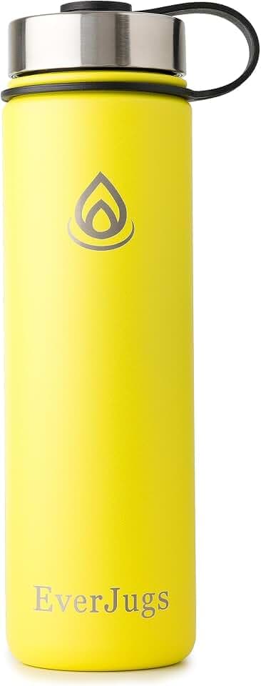 Water Bottle - 22 Oz, Wide Mouth, Premium Stainless Steel Lid/Bottle, Double Walled Vacuum Insulated, Thermo Mug, Metal Flask, Leak Proof, Eco-Friendly