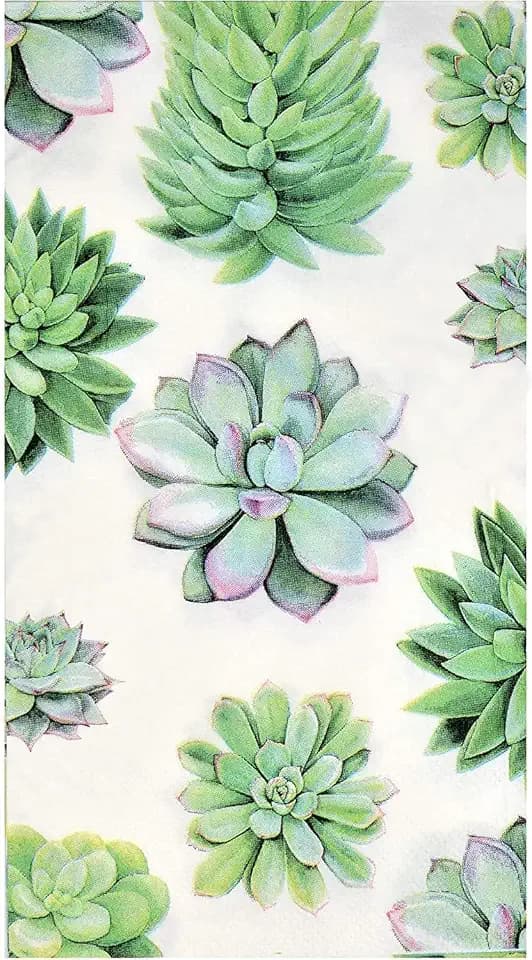 200 Count Succulent Guest Napkins Botanical Paper Hand Towels for Bathroom Cactus Garden Party Baby Shower Wedding Table Decor