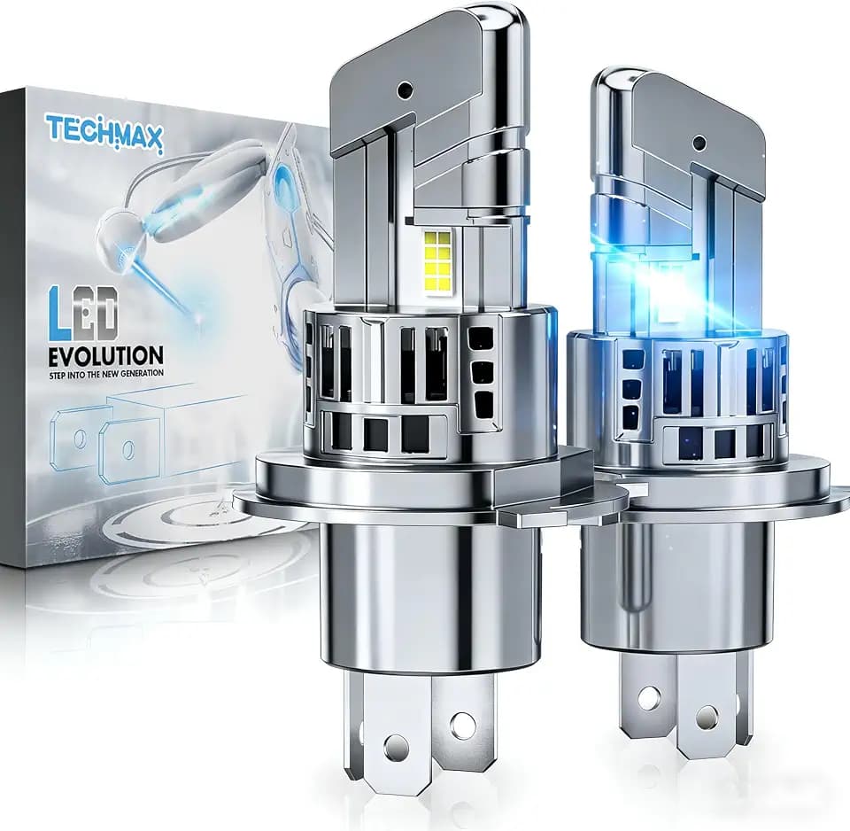 TECHMAX H4 Bulbs, 600% Bright Wireless H4/HB2/9003 Fog Lights w/Fan (2pcs)