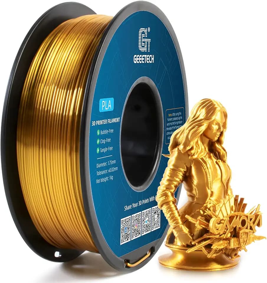 GEEETECH PLA Filament 1,75mm Silk Gold, 3D Drucker Filament PLA 1kg Spool