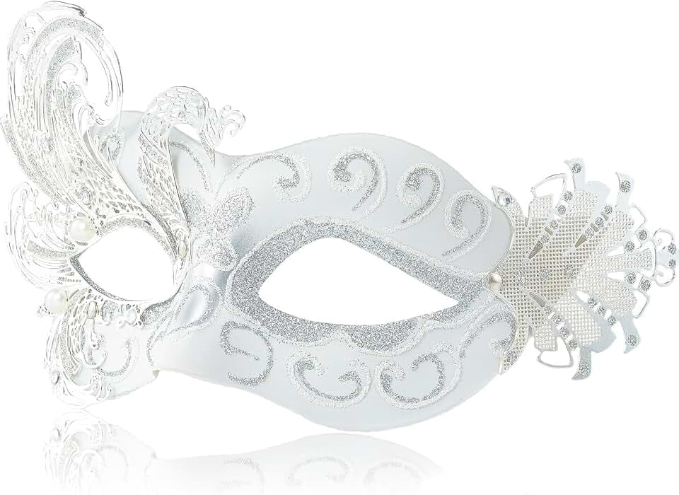 MYSEUNI 2024 Neue Maskerade Maske für Frauen Pfau - Schmetterling Metall Venezianische Maske für Fasching, Kostümparty, Karneval