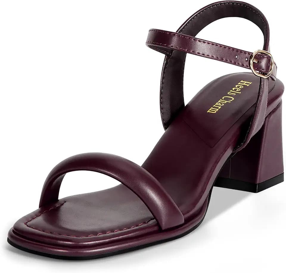 Women's Chunky Block Heeled Sandals Open Toe Strappy Heel