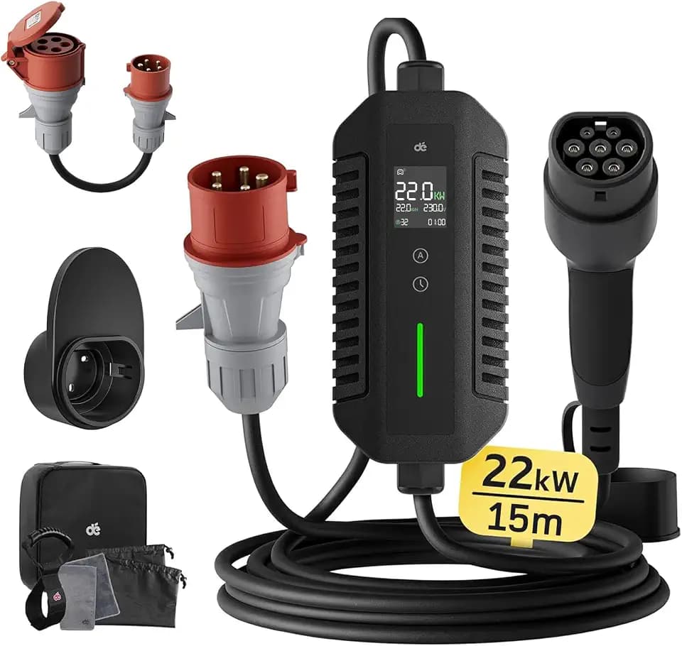 dé Mobile Wallbox 22kW [3-phasig,15m,6-32A] mit Einstellbarer Ladeleistung