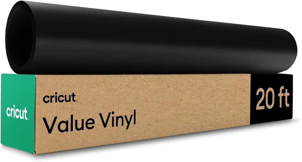 Cricut Selbstklebendes Vinylfolie Plotter - Plotterfolie Vinyl Permanent Rolle, Selbstklebende Folie (30.5x6.1m cm, Schwarz)