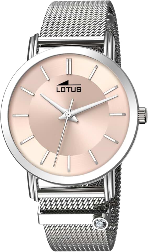 Lotus Damen Uhr Analog aus Edelstahl 316L Silber - Quarzwerk - Mineralglas hochresistent - 5 ATM wasserdicht 18737 - Minimalist for Her