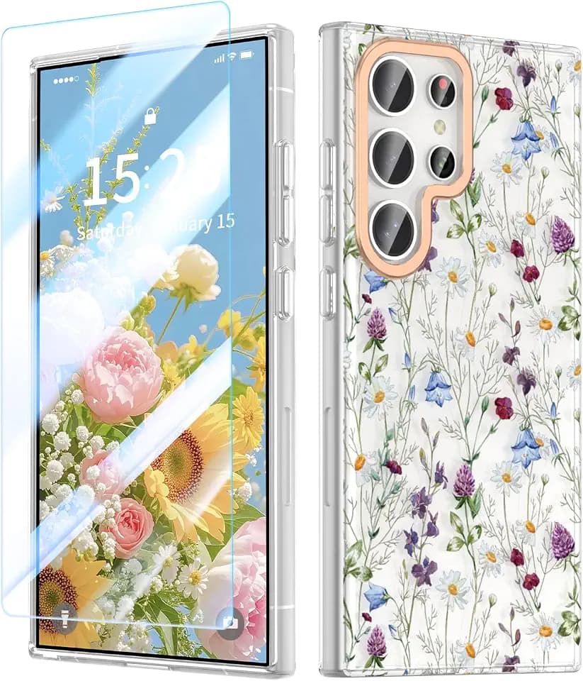 MILPROX Flower Case for Samsung Galaxy S24 Ultra,Garden