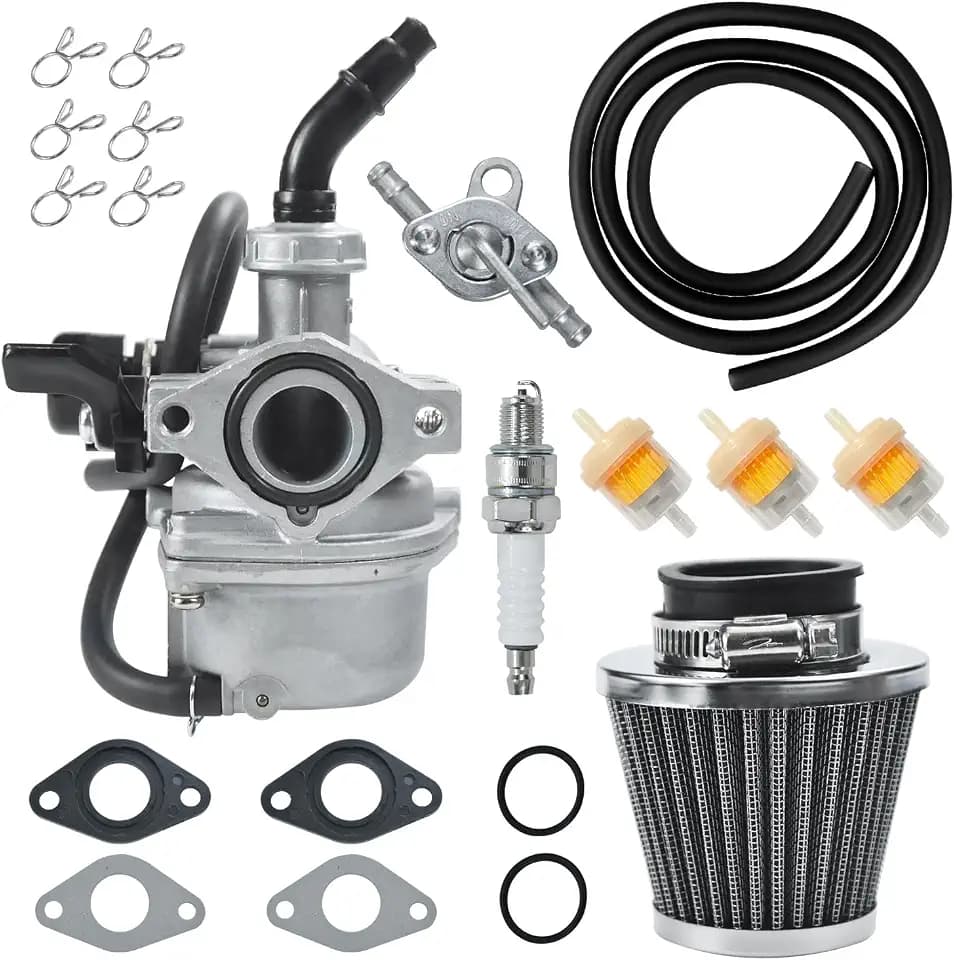 HOLATO PZ19 Carburetor Carb Air Filter Fuel Line Kit for 50cc 70cc 90cc 110cc 125cc Tao Tao GK110 Baja SSR Apollo Coolster Chinese Kids Four Wheeler ATV Go Kart CRF50 XL70 Dirt Pit Bike Motor (BLACK)