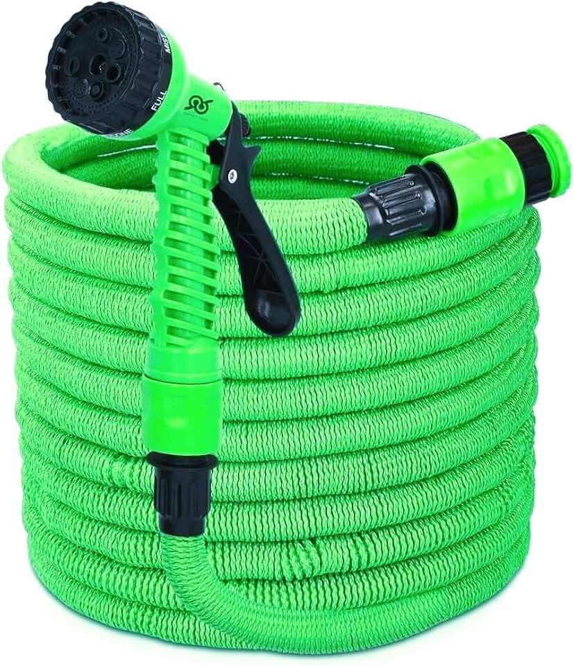 15 m dehnbarer Gartenschlauch mit 7 Funktionen für wasserdichte Reinigung