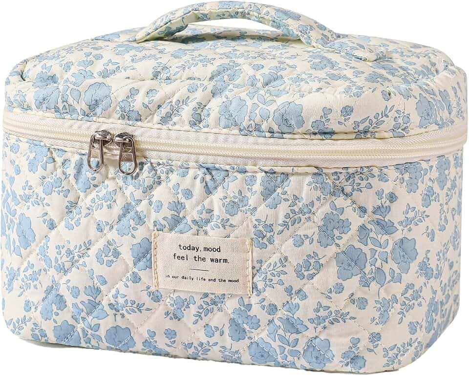uekeboag Large Travel Quilted Makeup Bag for Women