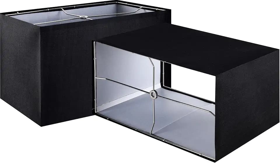 GO&SO Black Rectangular Lamp Shades Set of 2 Medium,14"L×8"W×9"H Shade Deco