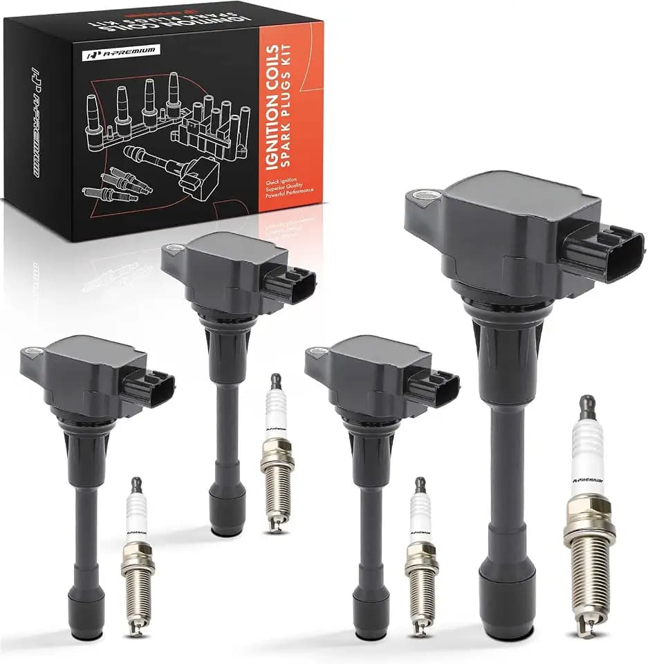 A-Premium Set of 4 Ignition Coil Pack and Iridium Spark Plugs