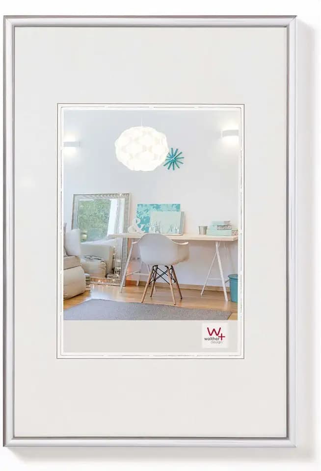 walther design Bilderrahmen silber 24 x 30 cm New Lifestyle Kunststoffrahmen KV430S