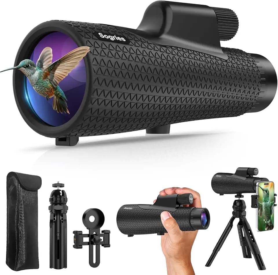 15x55 Monocular Telescope for Adults with Tripod and Phone Adapter