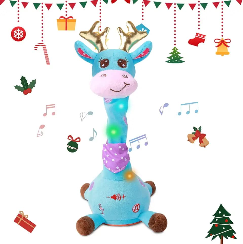 LUKETURE Blue Giraffe Plush Toy