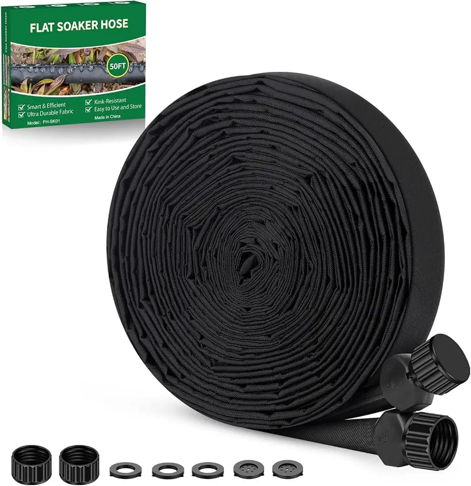 Drip Hose 50FT With Drip Irrigation System, Linkable Soaker Hoses