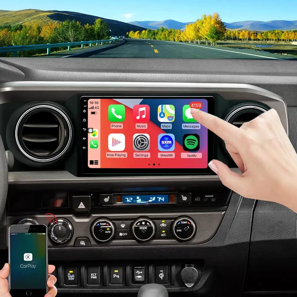 for Toyota Tacoma Radio Upgrade 2016 2017 2018 2019 2020 2021 2022 2023 ,Android Stereo Replacement,QLED touch screen,Build in Wireless carplay Android Auto