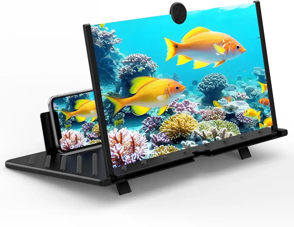 20" Screen Magnifier for Cell Phone,Fanlory 3D HD Magnifying Projector Screen Enlarger for Movies, Videos and Gaming, Foldable Phone Stand with Screen Amplifier,Birthday Gifts for Mom Dad & Family