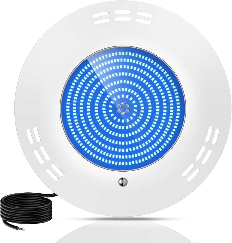 LyLmLe Harz Gefüllt LED Poolbeleuchtung Extra Flach,35W Poolscheinwerfer, Aufputzmontage Pool Lampen Unterwasser, 1100lm, 140°Abstrahlwinkel, IP68 Wasserdicht,Aufputzmontage,12V AC/DC,Reines Blau