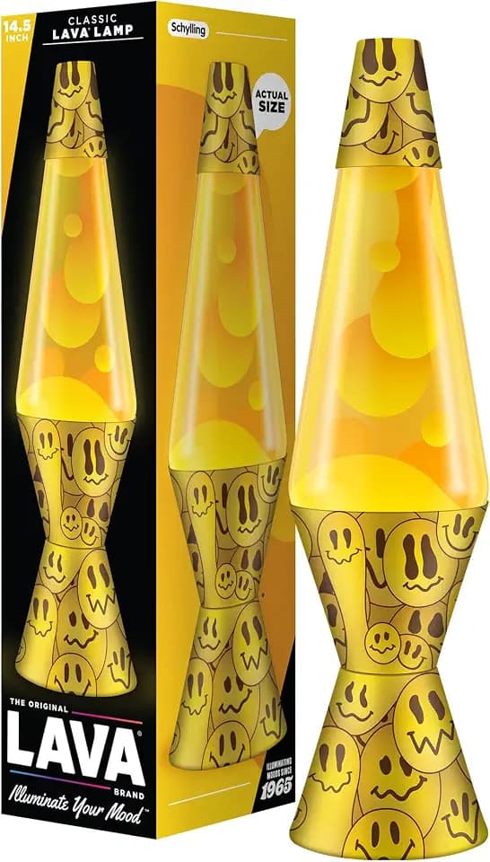 The Original Lava® Lamp - 14.5" Grinning Globs - Classic Liquid Motion Lamp - Yellow Lava and Orange Liquid - Item #2094 (Amazon Exclusive)