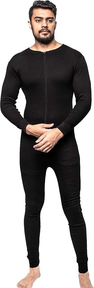 Herren Thermo-Einteiler, All-in-One-Unterwäsche-Set, Baselayer, Reißverschluss, Bodysuit, Ski, Snowboard, warm, Winter, langärmelig, Jumpsuit, S-3XL