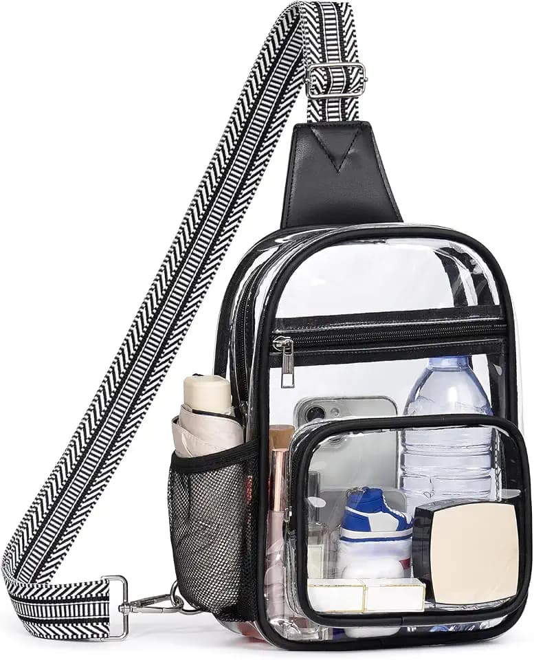 Clear Bag for Stadium Events, Clear Crossbody Purse, Sling Backpack