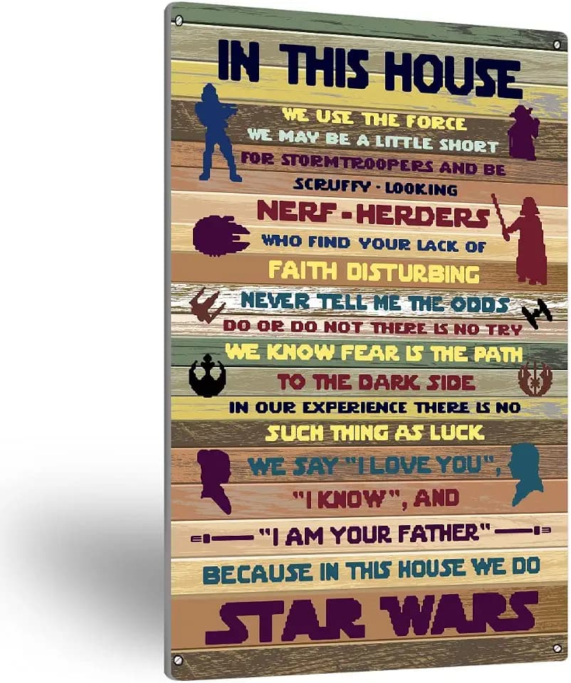 Tuilia Farmhouse Rules Metal Tin Sign Wall Art Rustic in This House Signs Works of Art of Metal Gifts for Home Wall Decor(8" x 12")